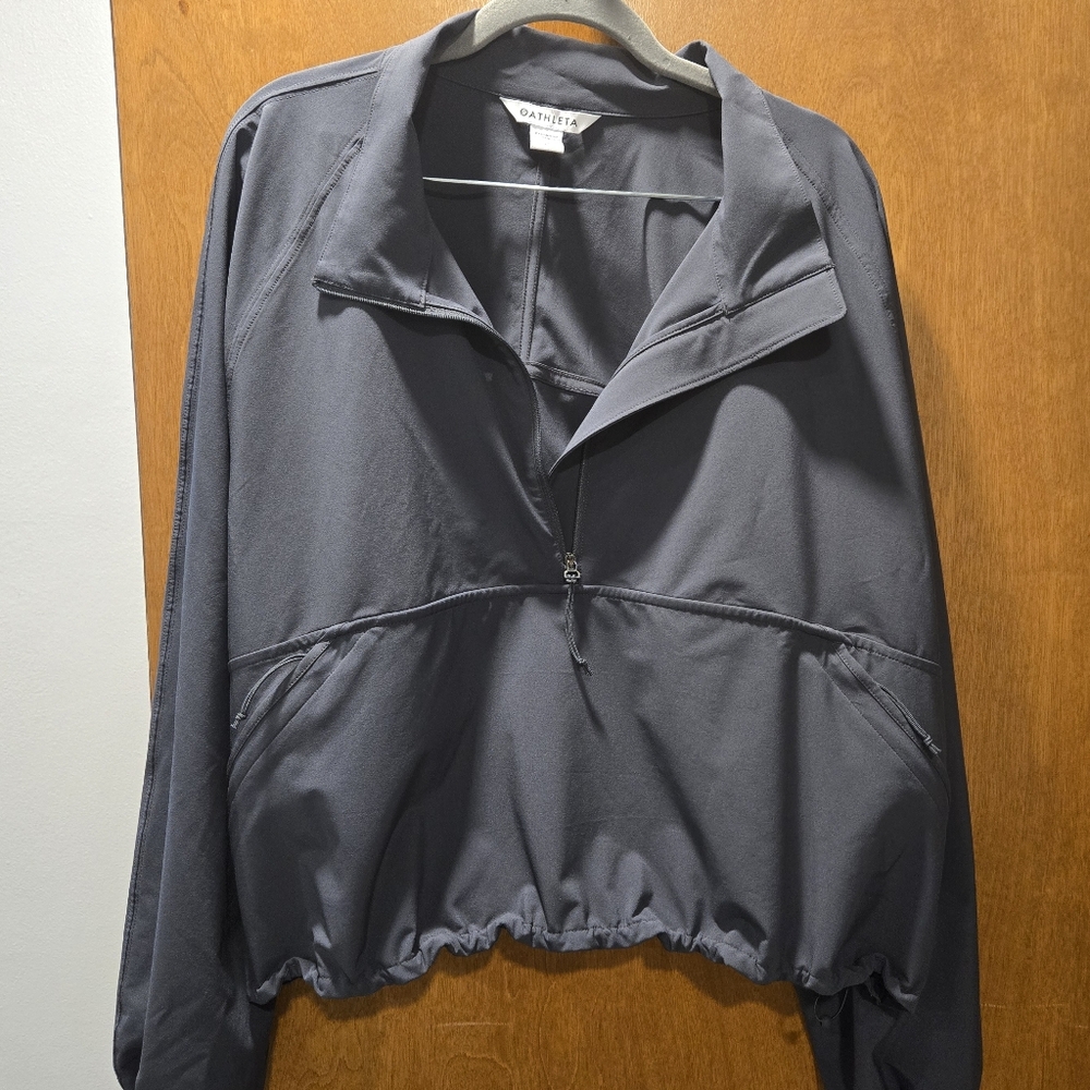 Athleta Dawn 1/2 Zip Popover In Black Sand